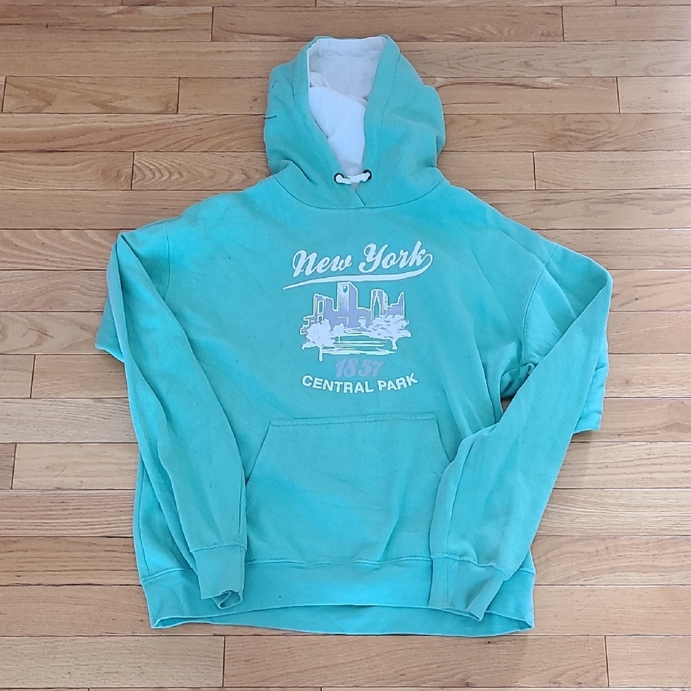 New York Central Park Graphic Hoodie - Teal